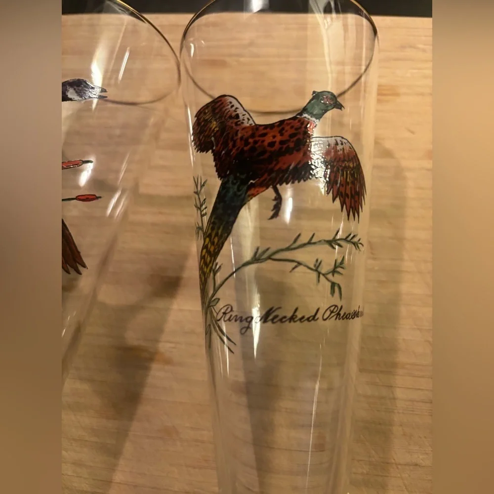 2 Vintage federal glass sportsman Pilsner glasses
